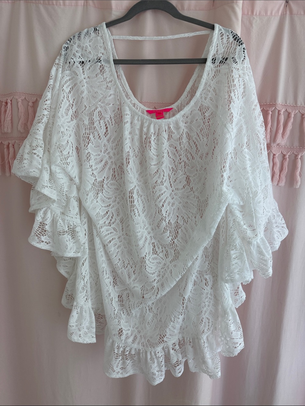 Lilly Pulitzer White Lace Ruffle Swim Coverup